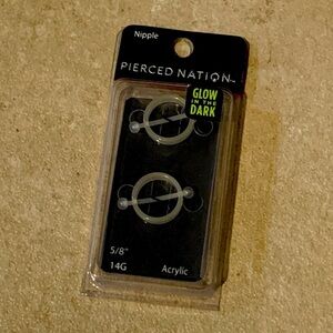 NWT Nipple Rings, glow in the dark.